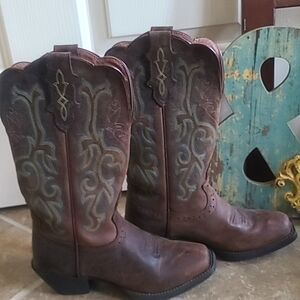 Justin Women's(sz6) Stampede DurantWestern Boots - Square Toe-EUC